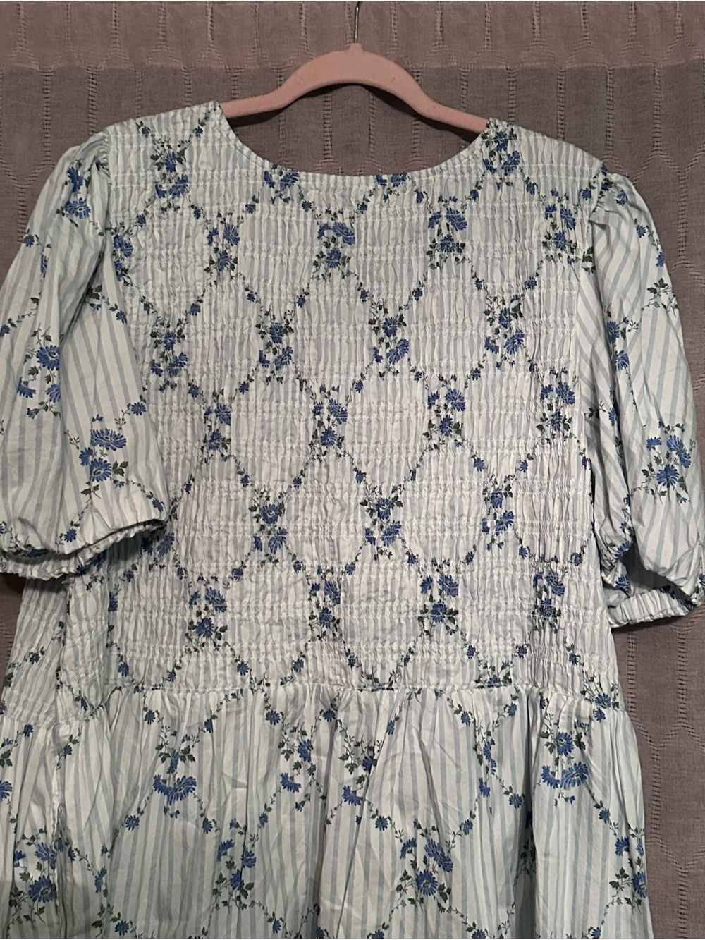Old Navy Smocked Puff-Sleeve Flare Mini Dress - Picture 6 of 7